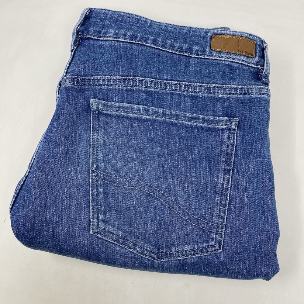 Fat Face Elise Wide Leg Jeans Womens 12R Blue Eco Denim High Rise Medium Wash